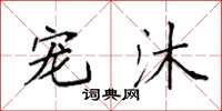 袁强宠沐楷书怎么写