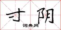 袁强寸阴楷书怎么写