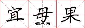 袁强宜母果楷书怎么写