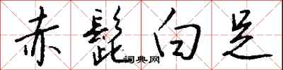 钱沛云赤髭白足行书怎么写