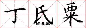 丁谦丁氏粟楷书怎么写