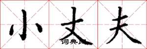 丁谦小丈夫楷书怎么写