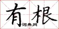 丁谦有根楷书怎么写