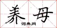 袁强养母楷书怎么写
