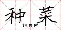 袁强种菜楷书怎么写