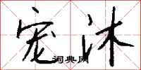 钱沛云宠沐行书怎么写