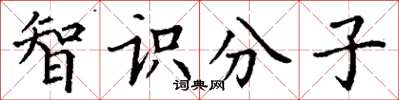 丁谦智识分子楷书怎么写
