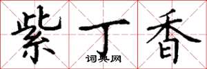丁谦紫丁香楷书怎么写