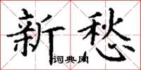 丁谦新愁楷书怎么写