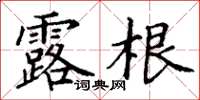 丁谦露根楷书怎么写