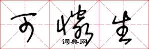 王冬龄可怜生草书怎么写