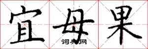 丁谦宜母果楷书怎么写
