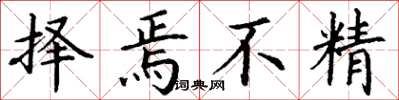 丁谦择焉不精楷书怎么写