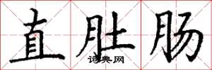 丁谦直肚肠楷书怎么写