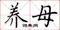 丁谦养母楷书怎么写