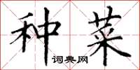 丁谦种菜楷书怎么写