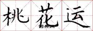 丁谦桃花运楷书怎么写