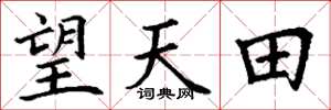 丁谦望天田楷书怎么写