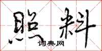 曾庆福照料行书怎么写