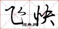 曾庆福飞快行书怎么写