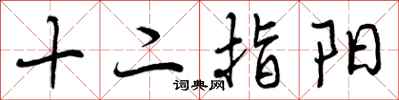 曾庆福十二指阳行书怎么写