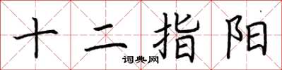 荆霄鹏十二指阳楷书怎么写