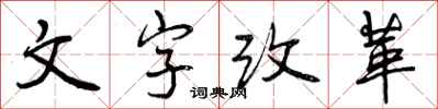 曾庆福文字改革行书怎么写