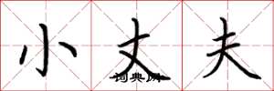 荆霄鹏小丈夫楷书怎么写