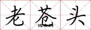 荆霄鹏老苍头楷书怎么写
