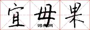 钱沛云宜母果行书怎么写