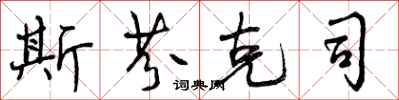 曾庆福斯芬克司行书怎么写