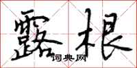 曾庆福露根行书怎么写