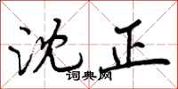 曾庆福沈正行书怎么写