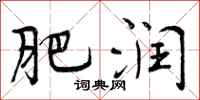 曾庆福肥润行书怎么写