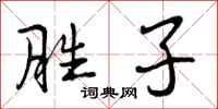 曾庆福胜子行书怎么写
