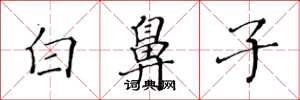 黄华生白鼻子楷书怎么写