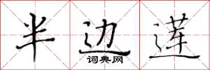 黄华生半边莲楷书怎么写
