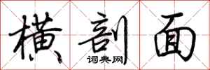 荆霄鹏横剖面行书怎么写