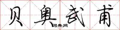 荆霄鹏贝奥武甫行书怎么写