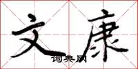 周炳元文康楷书怎么写