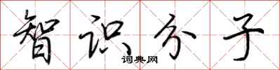 荆霄鹏智识分子行书怎么写