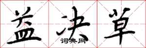 周炳元益决草楷书怎么写