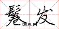 荆霄鹏鬈发行书怎么写