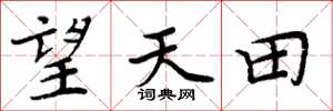 周炳元望天田楷书怎么写