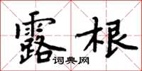 周炳元露根楷书怎么写