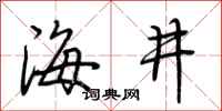 荆霄鹏海井行书怎么写