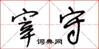 王冬龄宰守草书怎么写