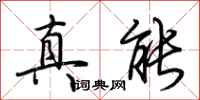 荆霄鹏真能行书怎么写