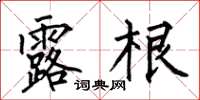 何伯昌露根楷书怎么写
