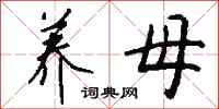 钱沛云养母行书怎么写